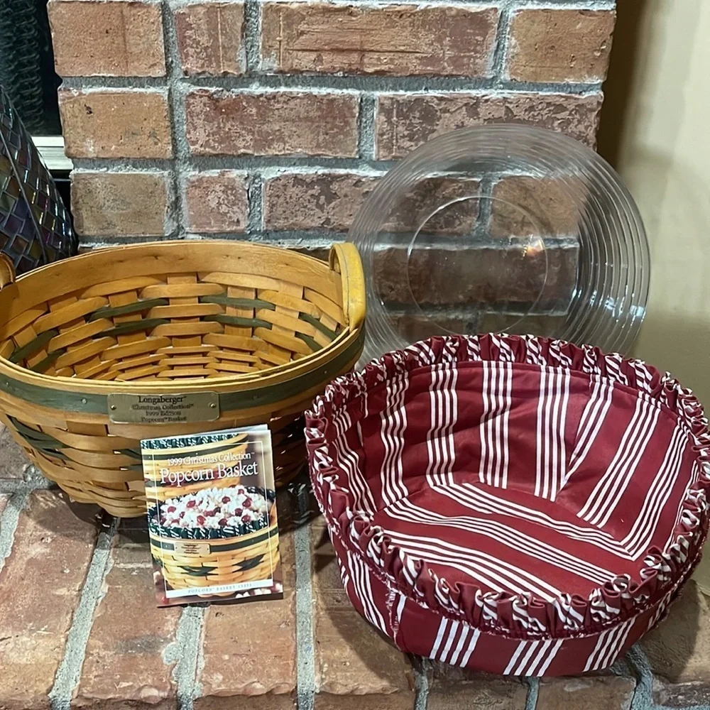 Vtg Longaberger 1999 Christmas Collection Popcorn Basket
